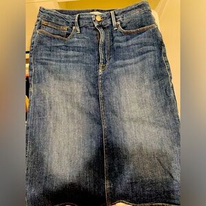 Used Good American Distressed Denim Pencil Skirt